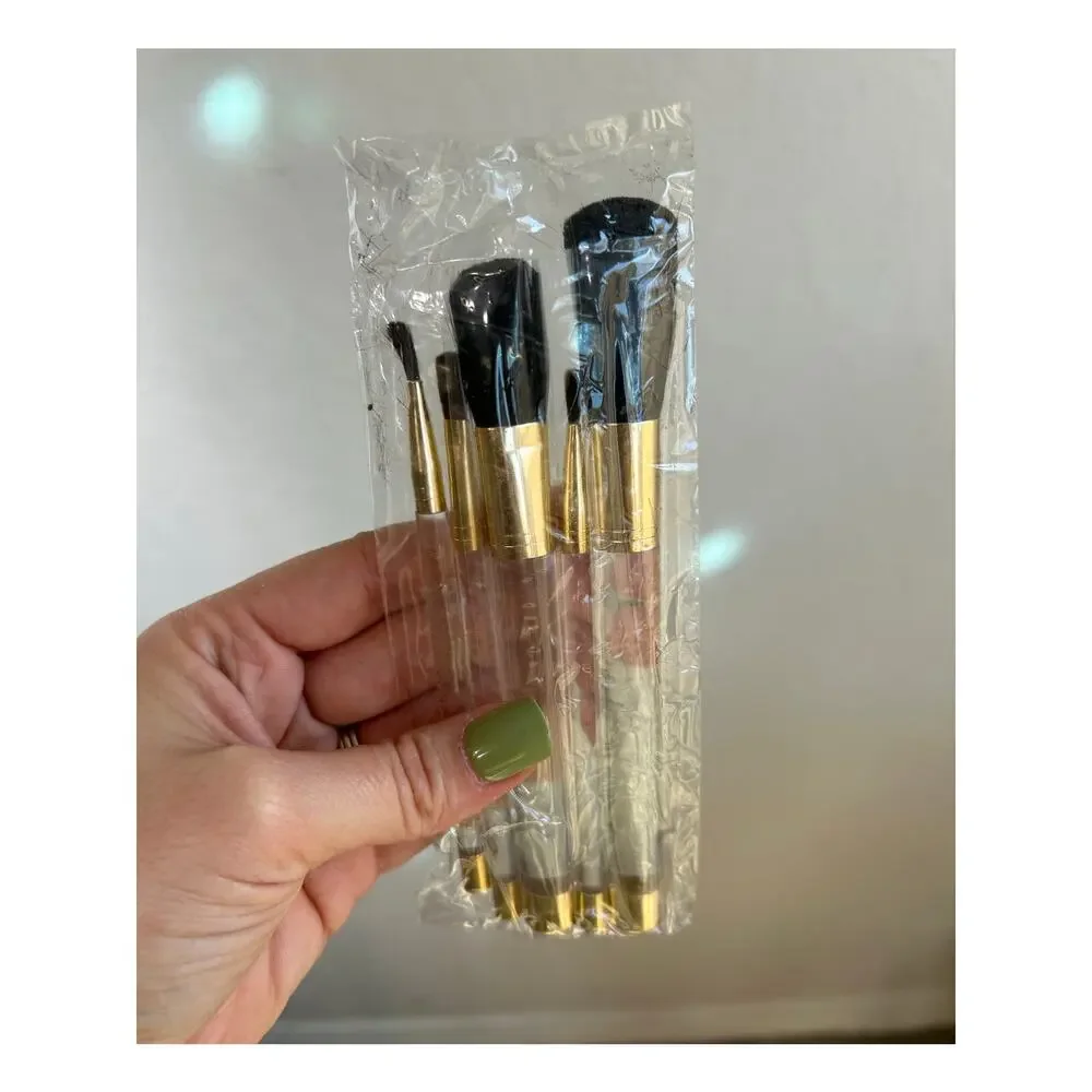 Vintage Mary Kay 5 Piece Clear Makeup Brush Set Travel Pouch original packaging